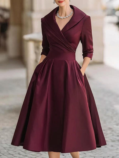 Mathilde™ – Robe Midi en Satin