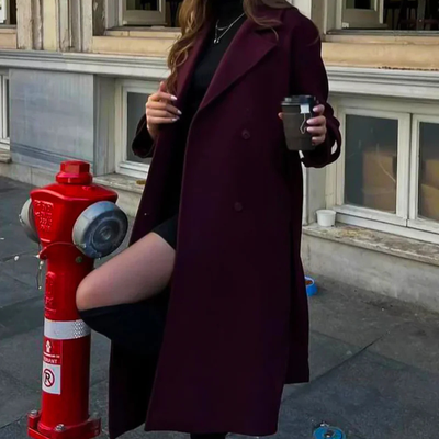 Merone™ – Manteau classique élégant rouge bordeau