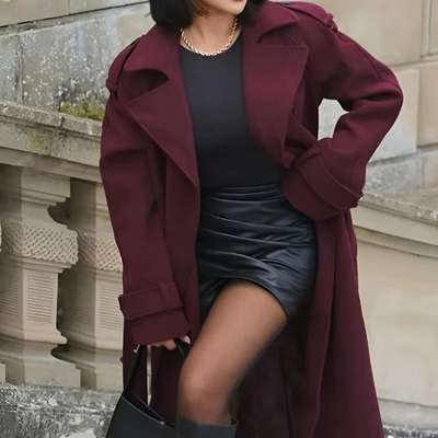 Merone™ – Manteau classique élégant rouge bordeau