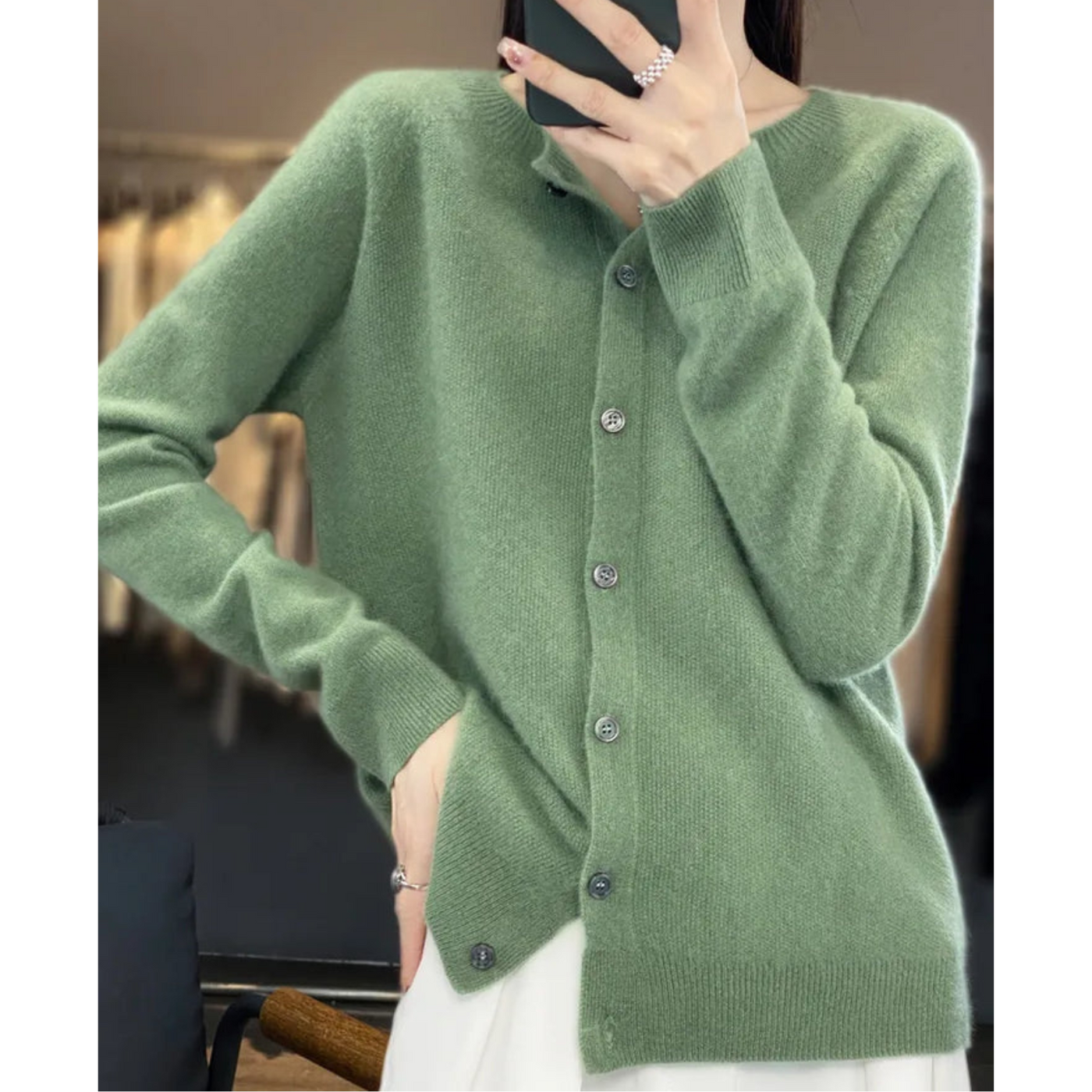 Amélie™ | Pull en Maille Col Rond en Laine Mérinos