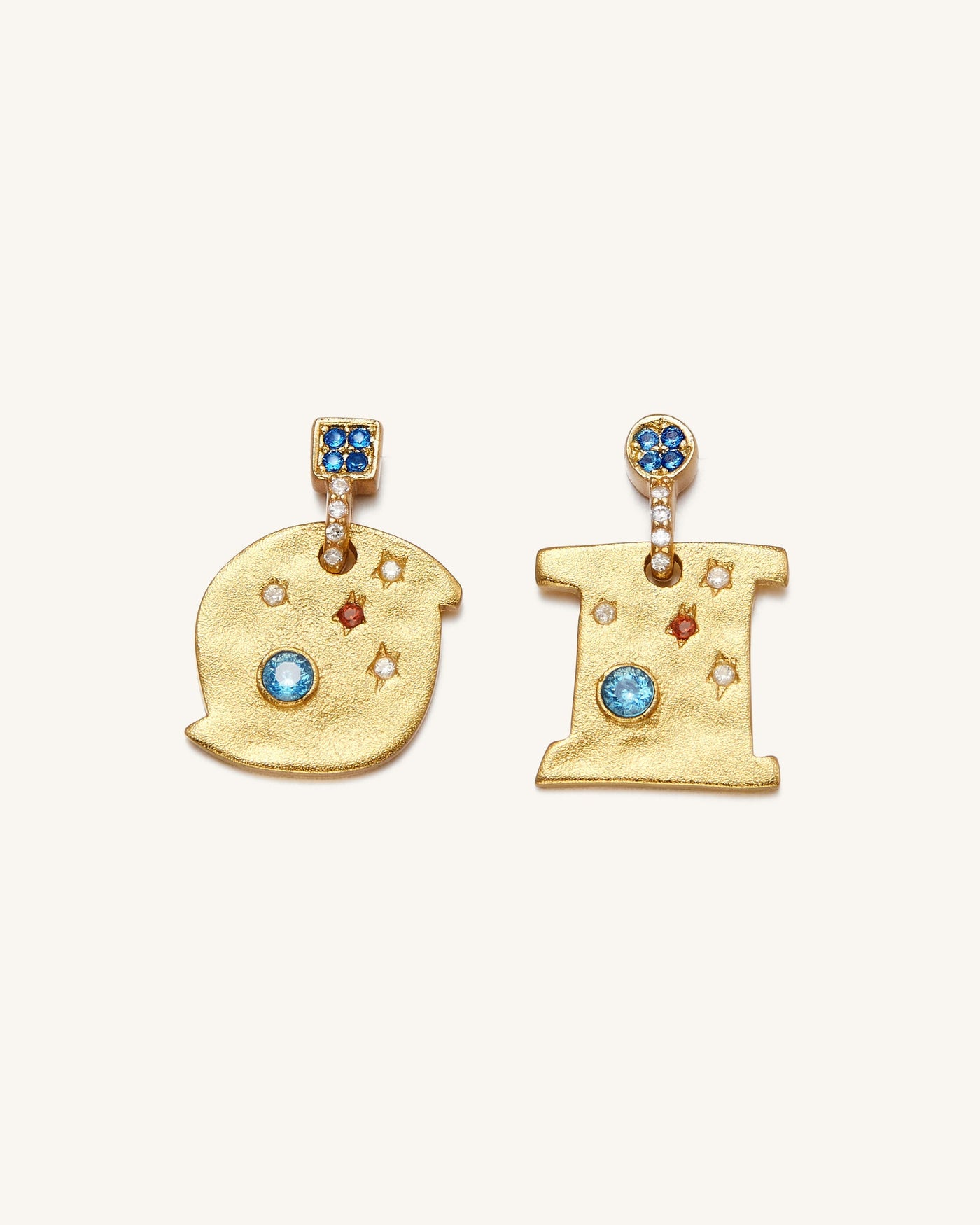 Boucles D'oreilles Cosmos - Plaqué Or 18ct & Zircon Multicolore
