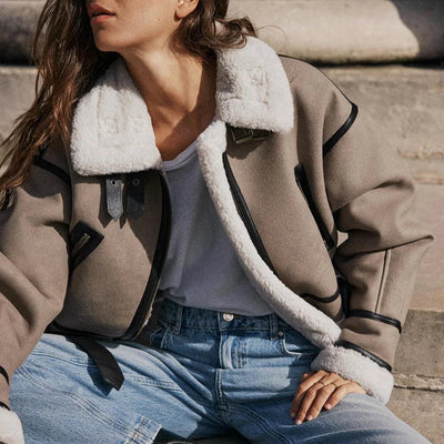 Auvrelle™ - Veste en cuir polyvalente kaki