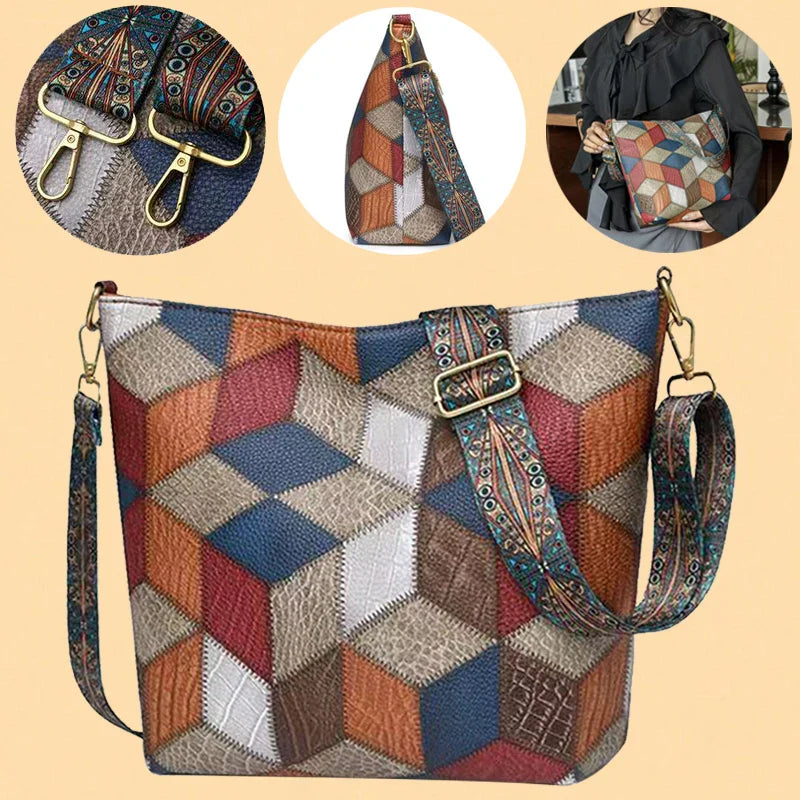 Aveline™ - Sac à main en cuir mosaïque
